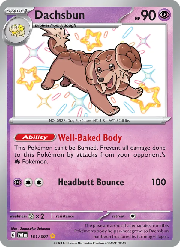 Dachsbun #161 – Paldean Fates card