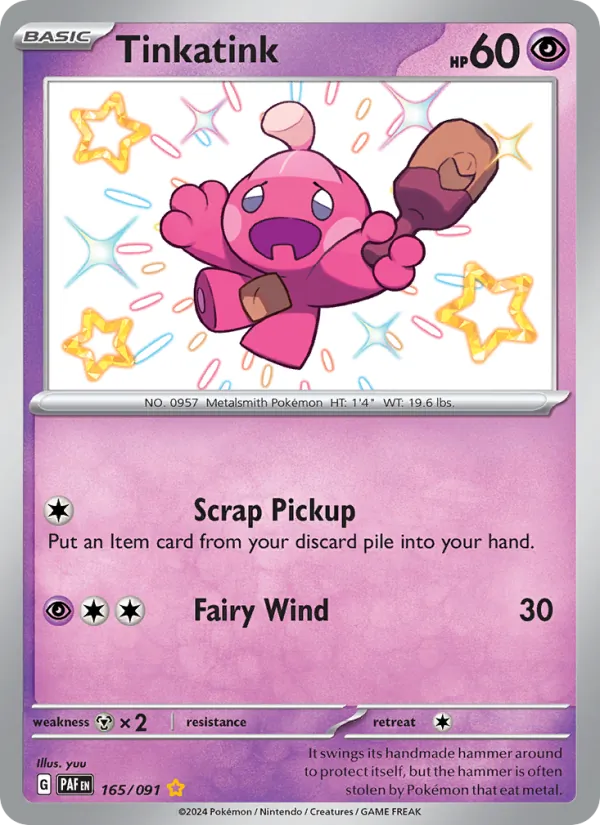 Tinkatink #165 – Paldean Fates card