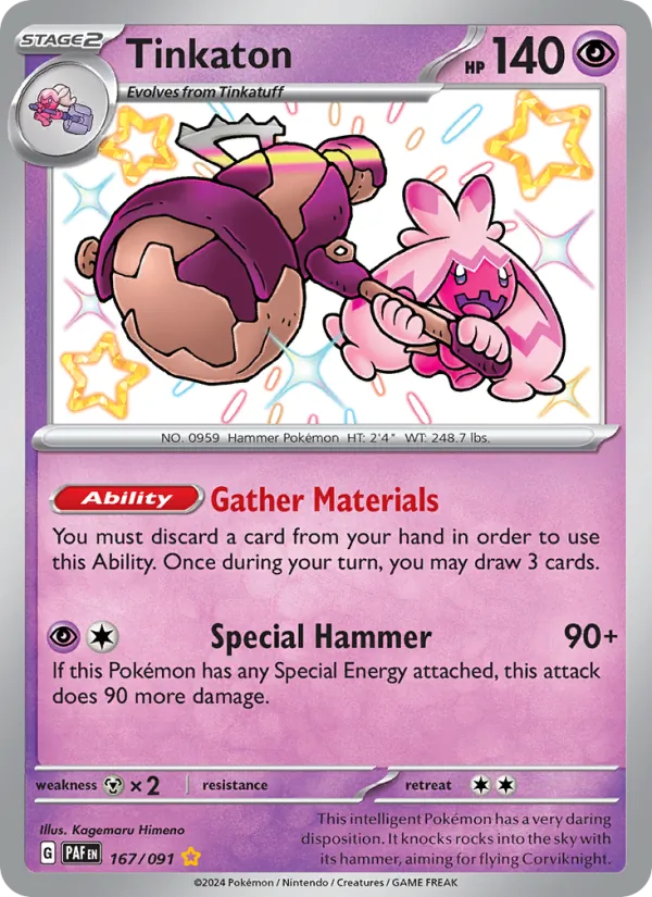 Tinkaton #167 – Paldean Fates card