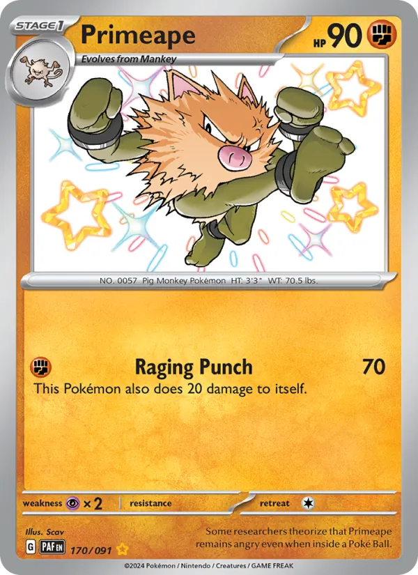 Primeape #170 – Paldean Fates card