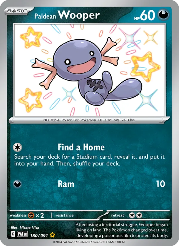 Paldean Wooper #180 – Paldean Fates card