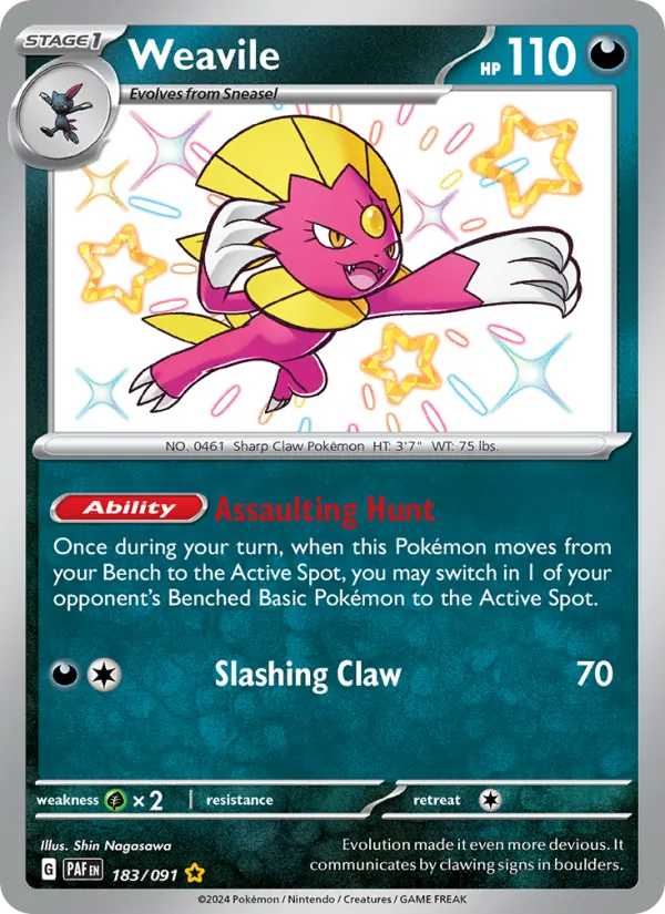 Weavile #183 – Paldean Fates card