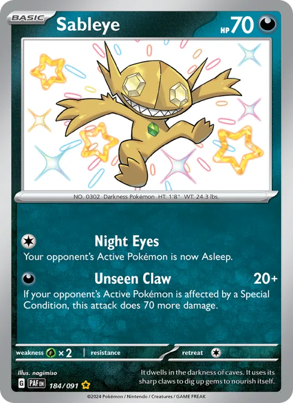 Sableye #184 – Paldean Fates card