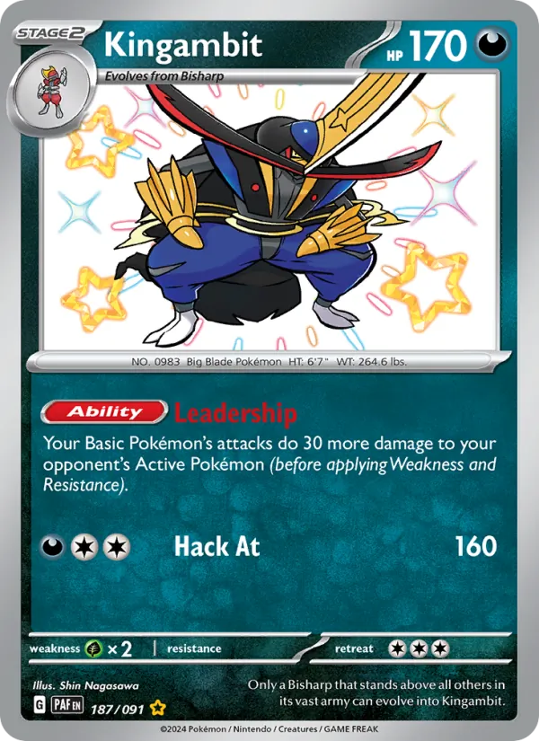 Kingambit #187 – Paldean Fates card
