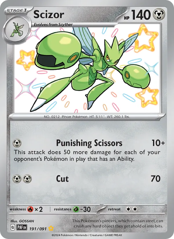 Scizor #191 – Paldean Fates card