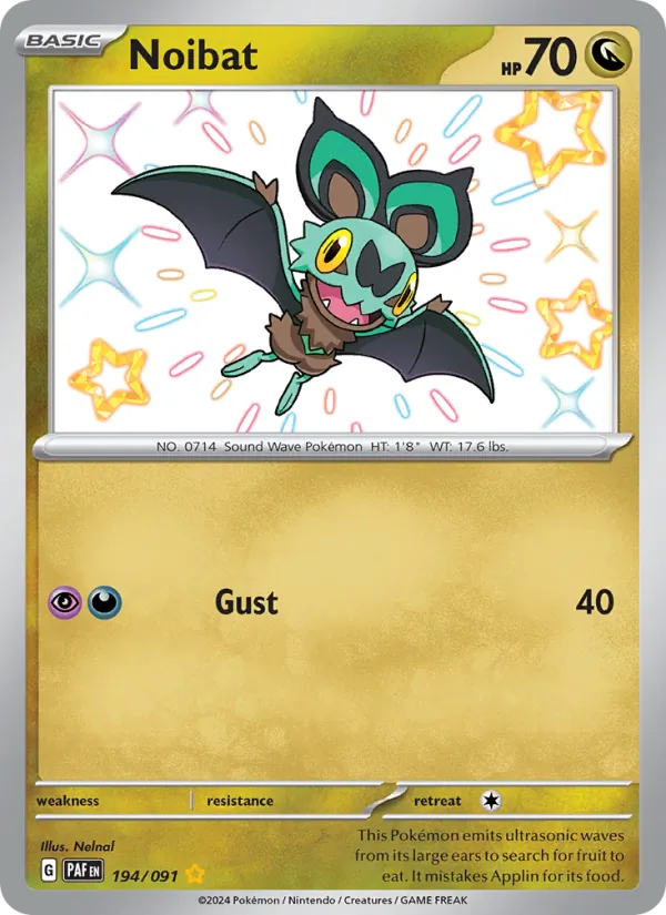 Noibat #194 – Paldean Fates card