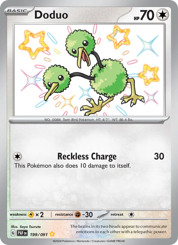 Doduo #199 – Paldean Fates card