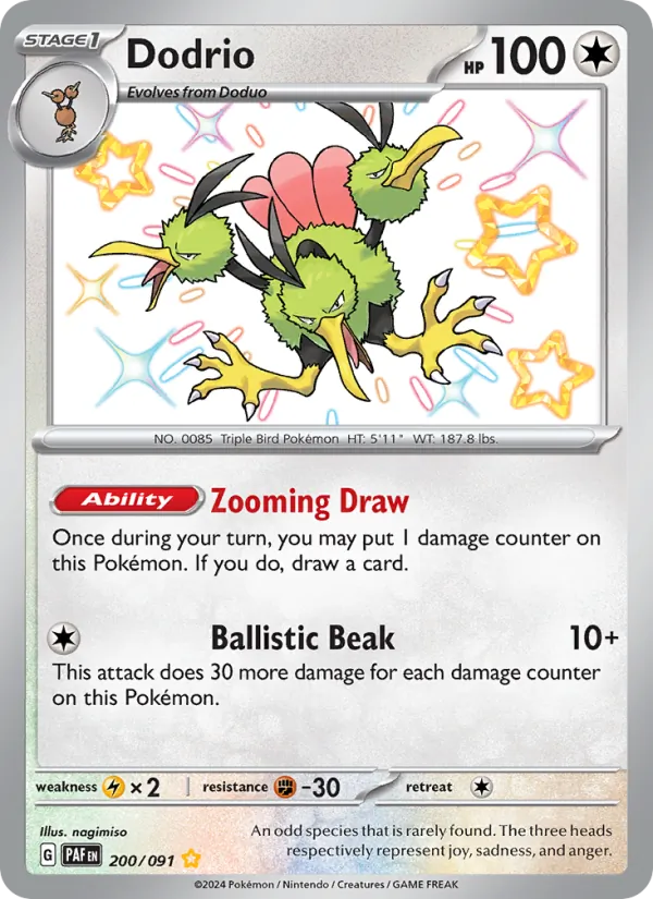 Dodrio #200 – Paldean Fates card