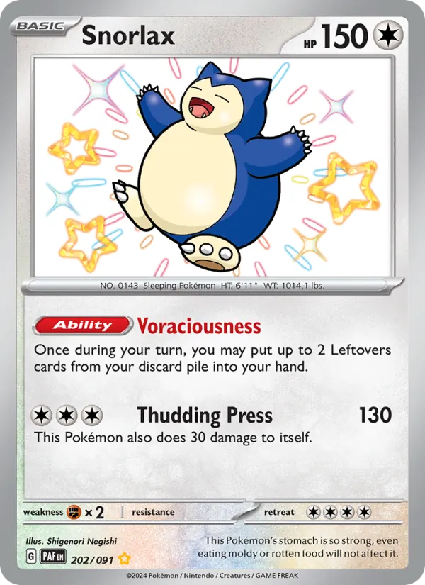 Snorlax #202 – Paldean Fates card