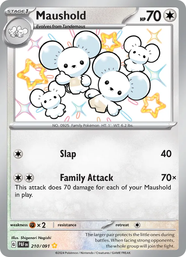 Maushold #210 – Paldean Fates card