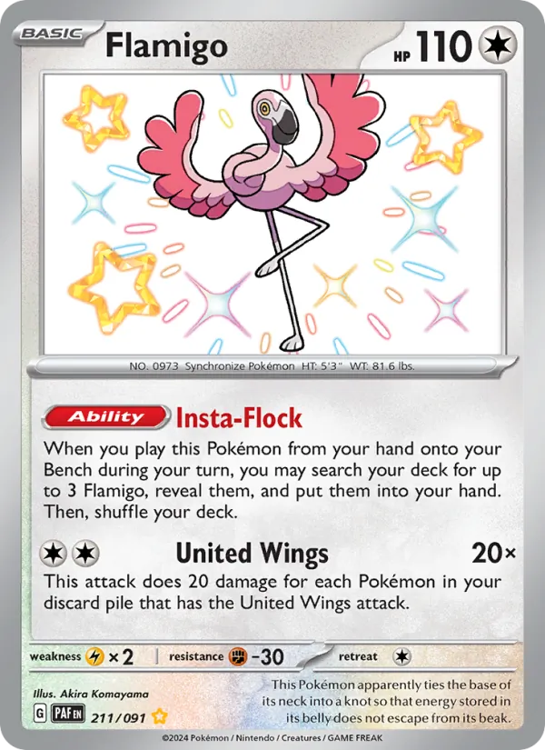 Flamigo #211 – Paldean Fates card