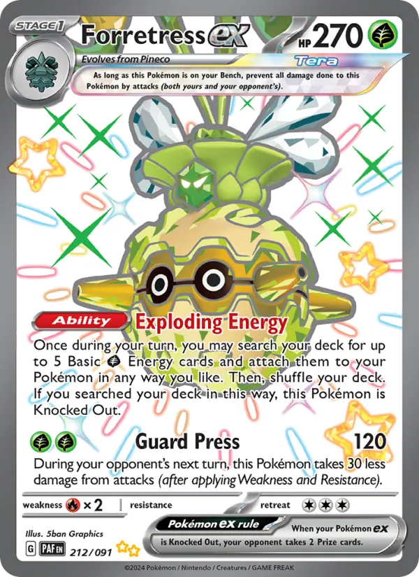 Forretress ex #212 – Paldean Fates card