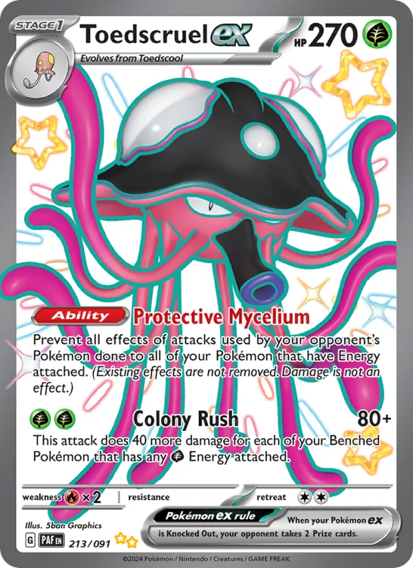 Toedscruel ex #213 – Paldean Fates card