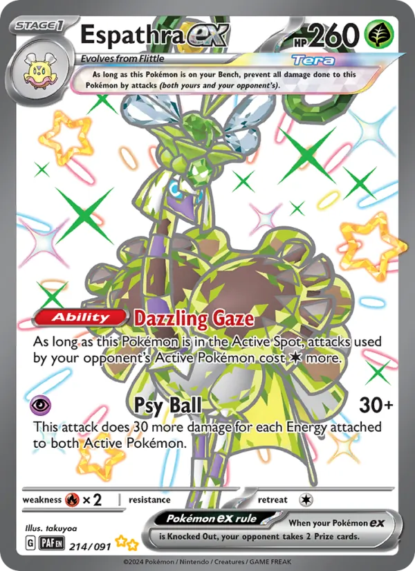 Espathra ex #214 – Paldean Fates card