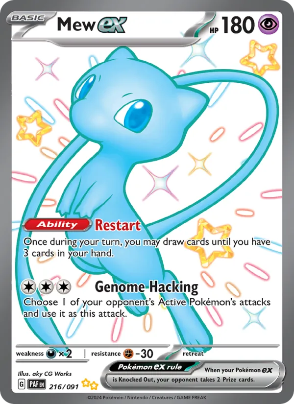 Mew ex #216 – Paldean Fates card
