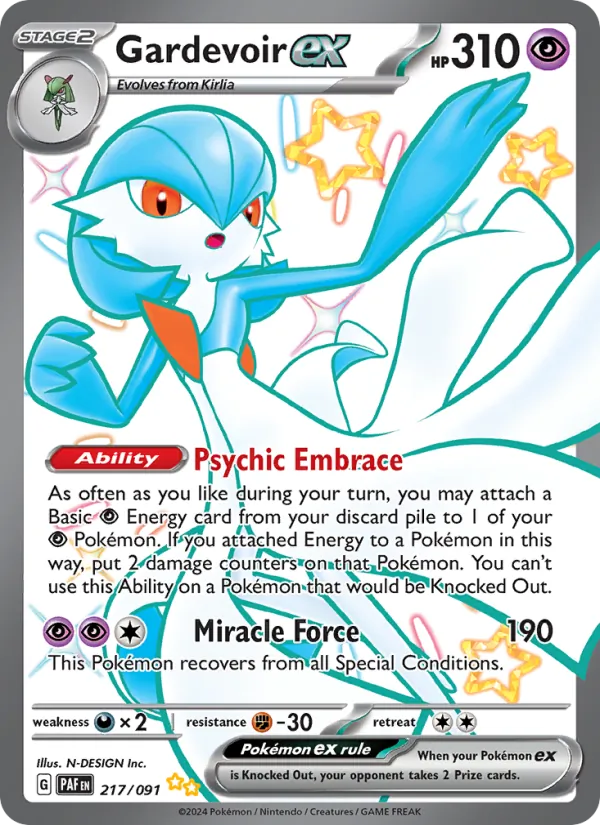 Gardevoir ex #217 – Paldean Fates card