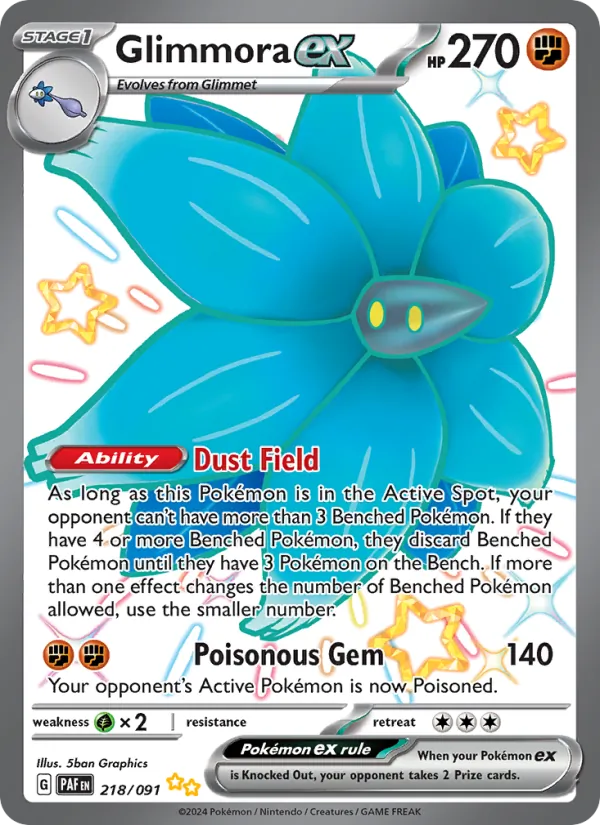 Glimmora ex #218 – Paldean Fates card
