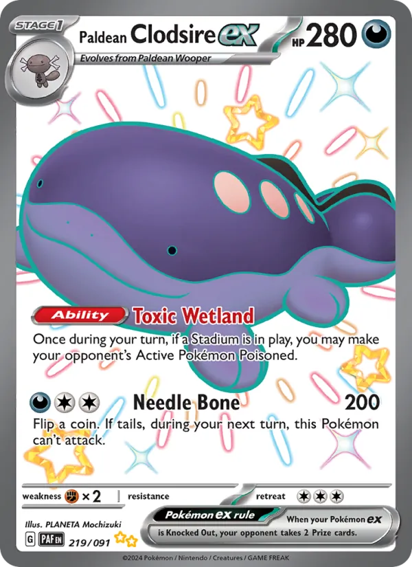 Paldean Clodsire ex #219 – Paldean Fates card