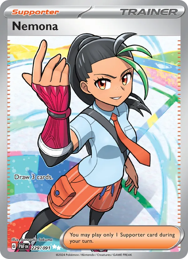 Nemona #229 – Paldean Fates card