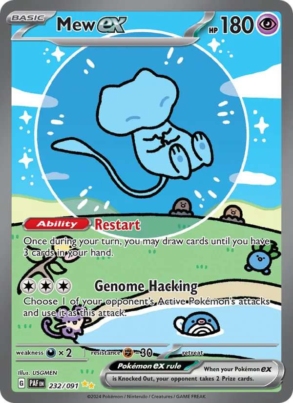 Mew ex #232 – Paldean Fates card