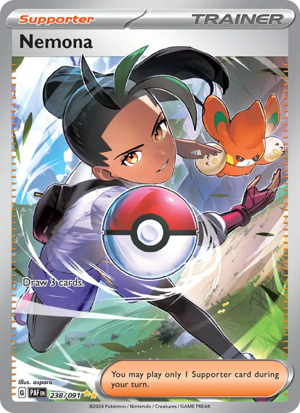 Nemona #238 – Paldean Fates card