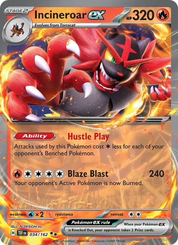 Incineroar ex #034 – Temporal Forces card
