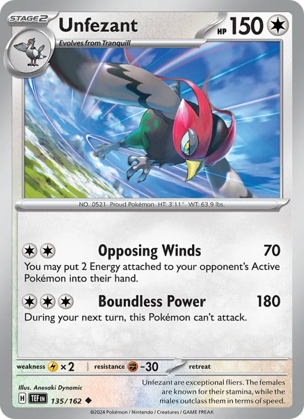 Unfezant #135 – Temporal Forces card