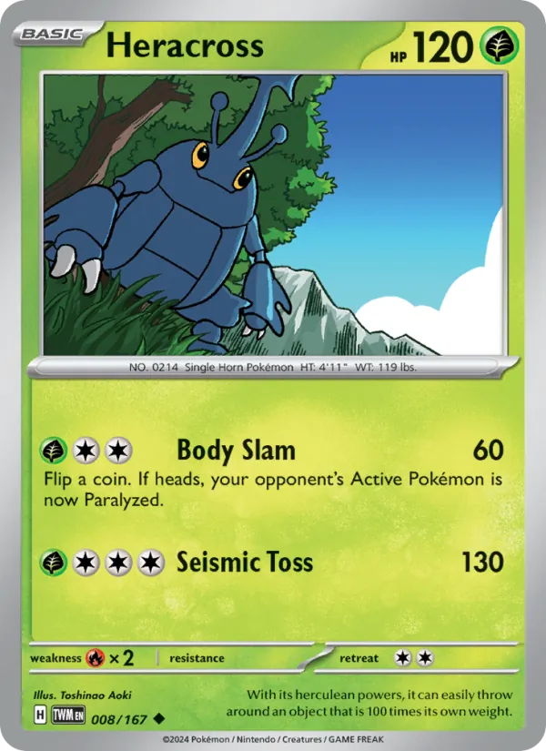 Heracross #008 – Twilight Masquerade card
