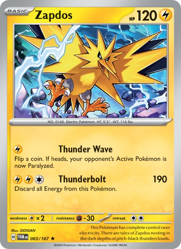 Zapdos #065 – Twilight Masquerade card