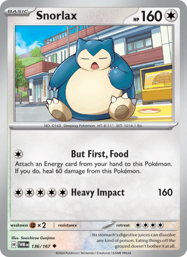 Snorlax #136 – Twilight Masquerade card