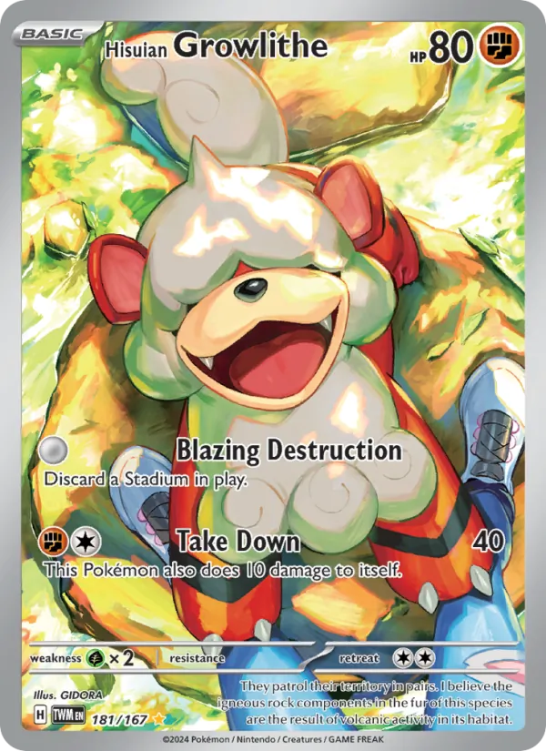 Hisuian Growlithe #181 – Twilight Masquerade card
