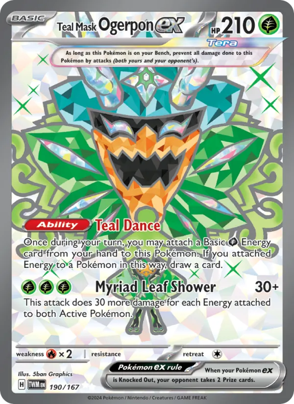 Teal Mask Ogerpon ex #190 – Twilight Masquerade card