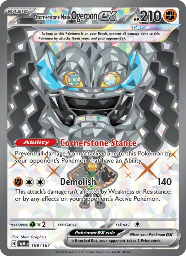 Cornerstone Mask Ogerpon ex #199 – Twilight Masquerade card