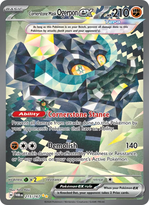 Cornerstone Mask Ogerpon ex #215 – Twilight Masquerade card