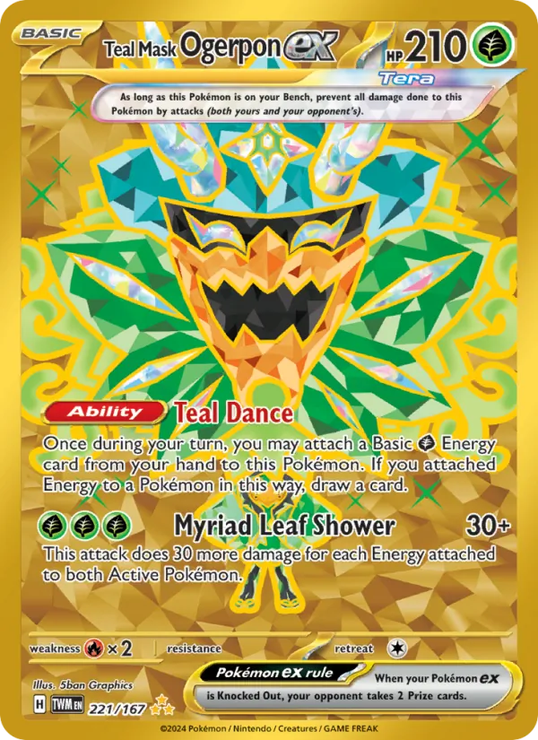Teal Mask Ogerpon ex #221 – Twilight Masquerade card