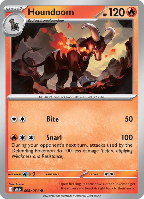 Houndoom #008 – Shrouded Fable card
