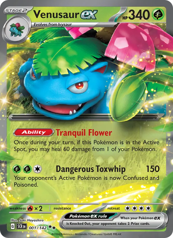 Venusaur ex #001 – Stellar Crown card