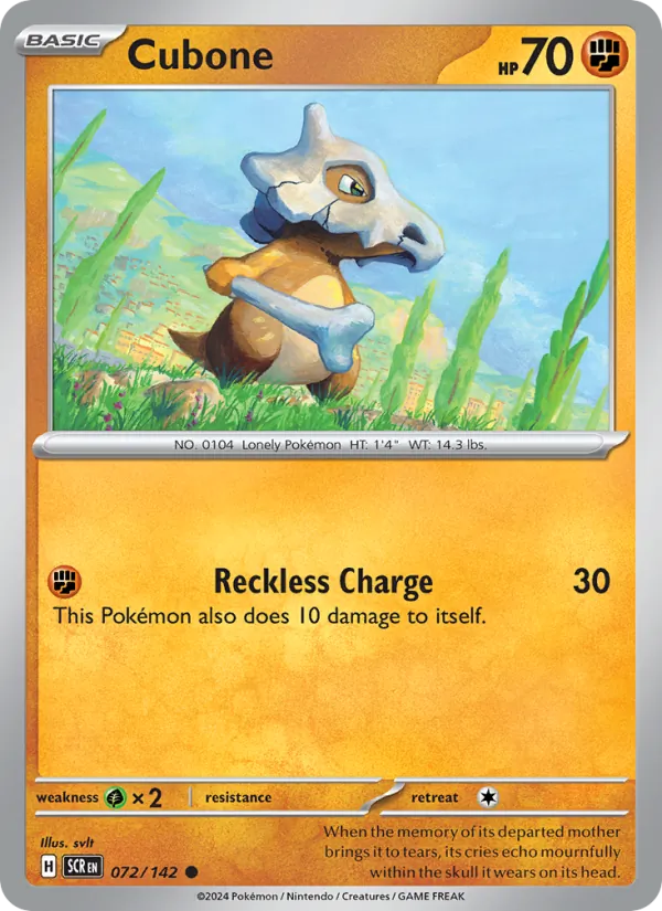 Cubone #072 – Stellar Crown card