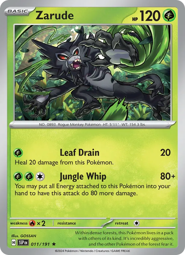 Zarude #011 – Surging Sparks card