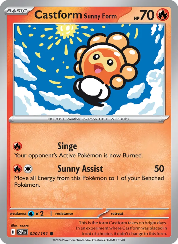 Castform Sunny Form #020 – Surging Sparks card