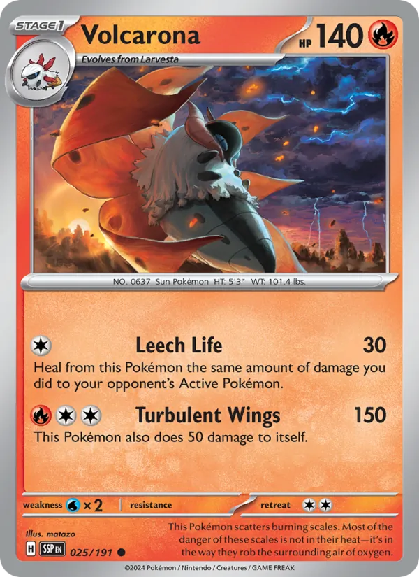 Volcarona #025 – Surging Sparks card
