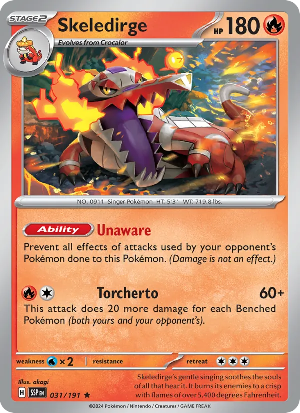 Skeledirge #031 – Surging Sparks card