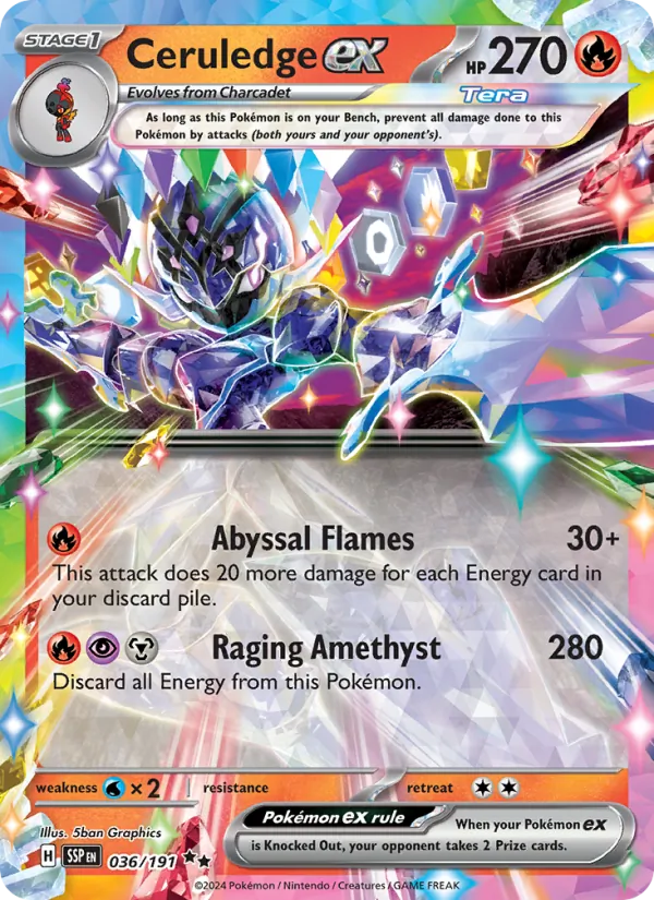 Ceruledge ex #036 – Surging Sparks card