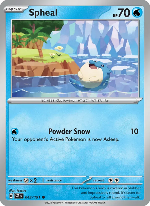 Spheal #043 – Surging Sparks card