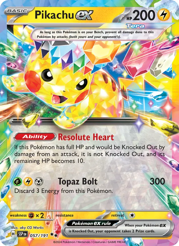 Pikachu ex #057 – Surging Sparks card