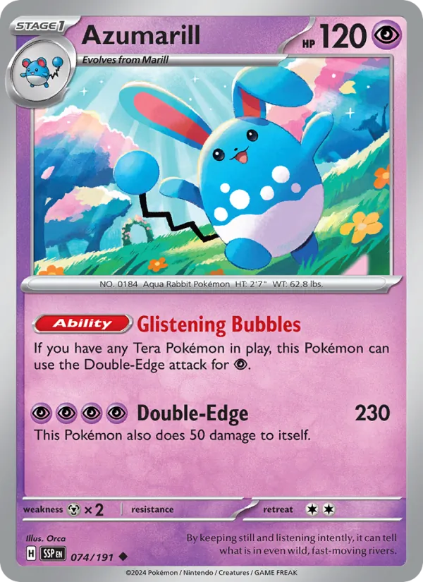Azumarill #074 – Surging Sparks card
