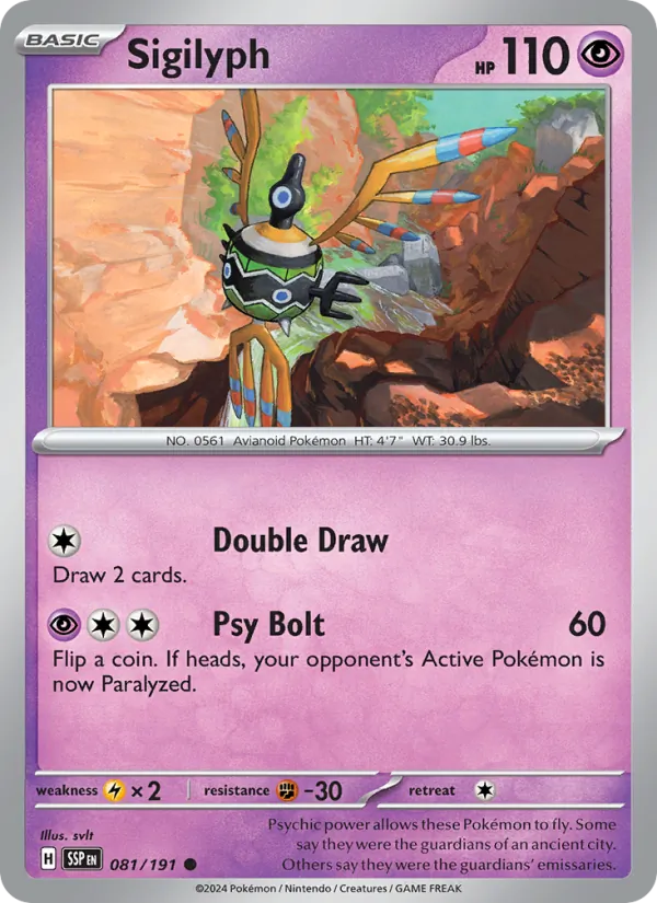 Sigilyph #081 – Surging Sparks card