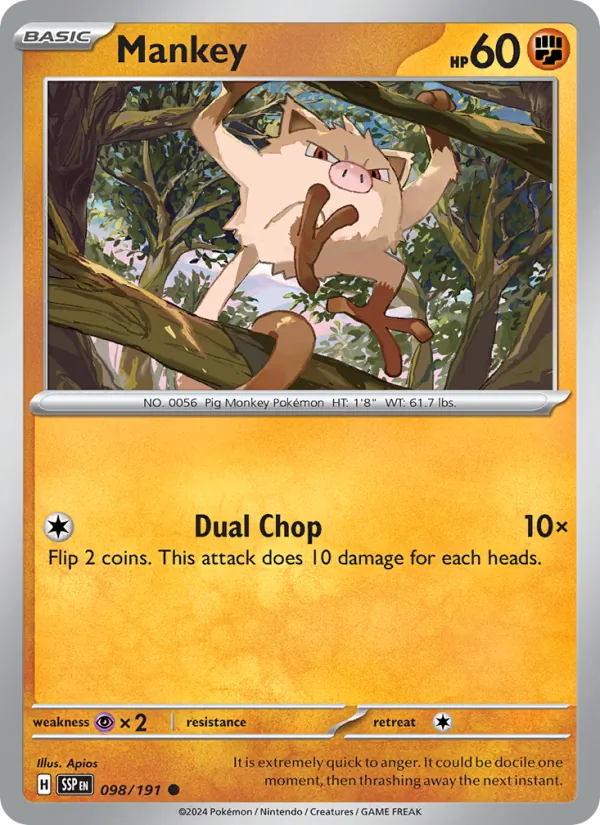 Mankey #098 – Surging Sparks card