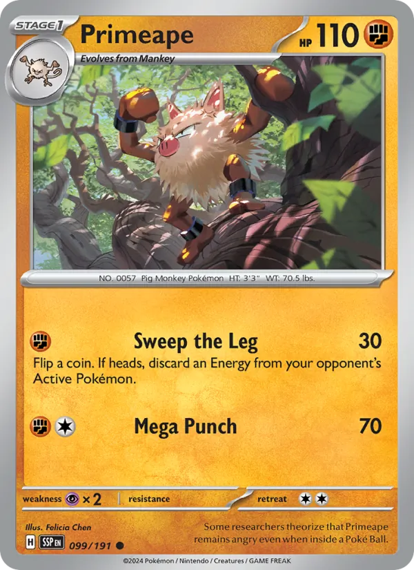 Primeape #099 – Surging Sparks card