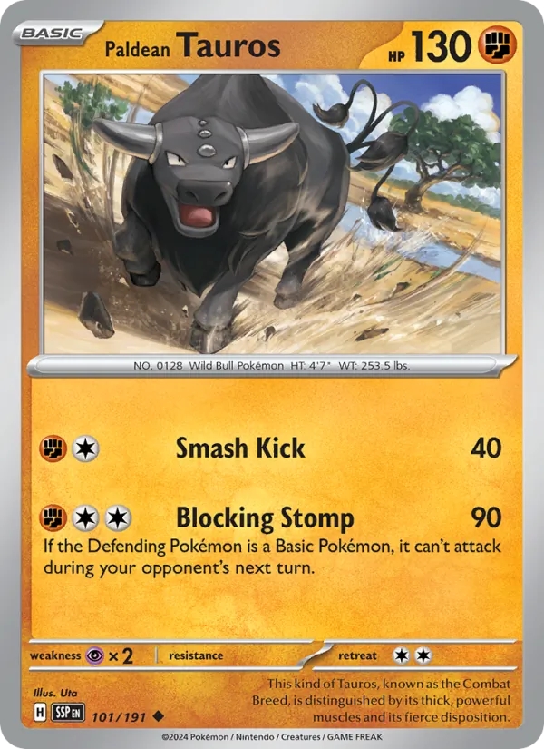 Paldean Tauros #101 – Surging Sparks card